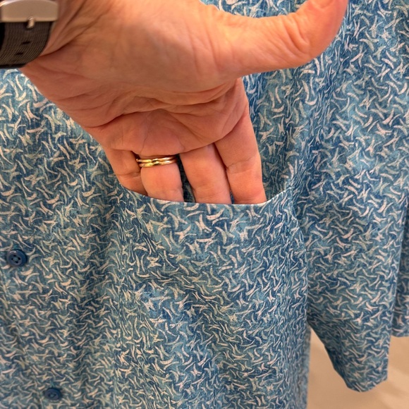 Tommy Bahama Teal Patterned Casual Shirt - Picture 3 of 8